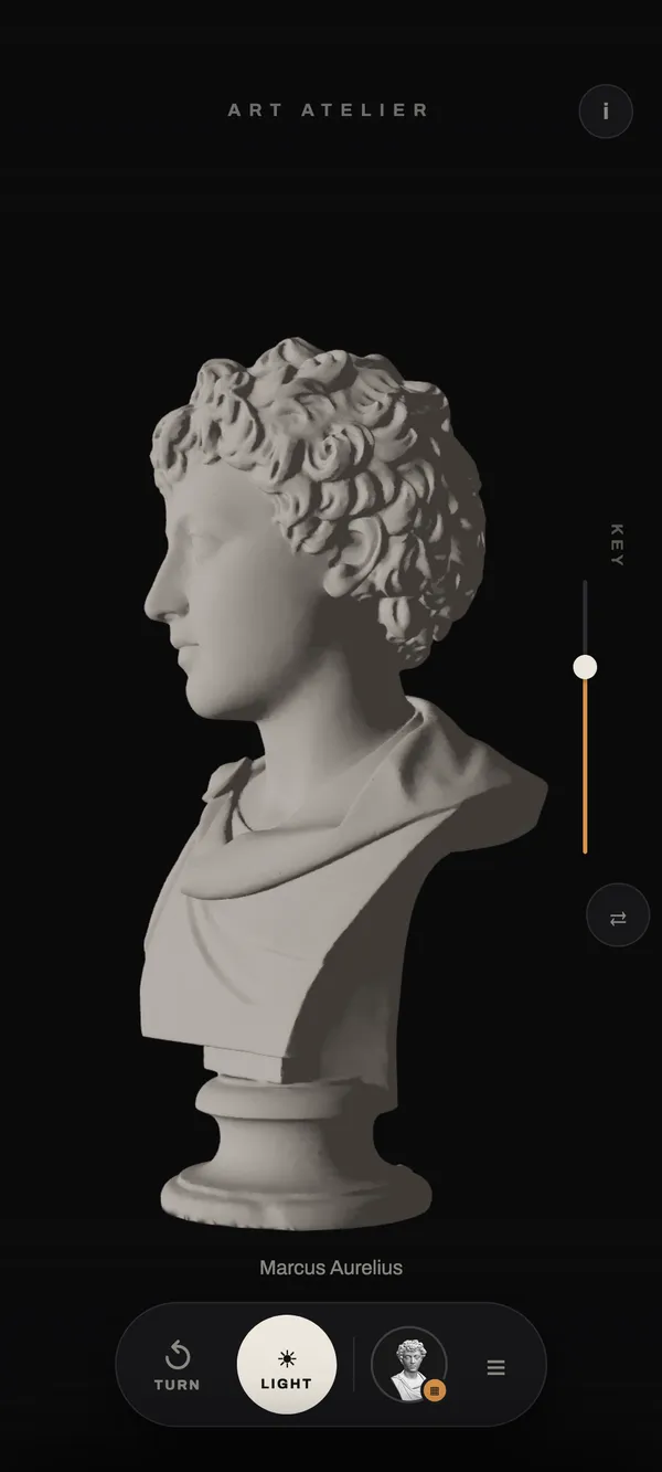 Marcus Aurelius bust in the app